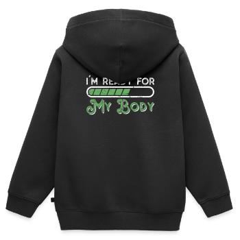 Gewichtsverlust Chirurgie Magenbypass Abnehmen - Kinder Premium Organic Zip Hoodie - Schwarz - Hinten - AI Model Kid Male (0cm)