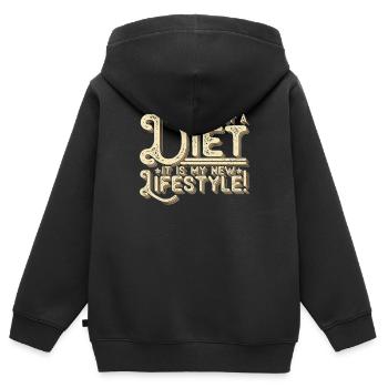 Magenbypass Und Gewichtsverlustchirurgie - Kinder Premium Organic Zip Hoodie - Schwarz - Hinten - AI Model Kid Male (0cm)