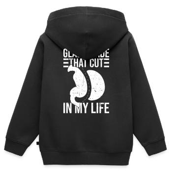 Magenbypass Pperation Und Adipositasmanschette - Kinder Premium Organic Zip Hoodie - Schwarz - Hinten - AI Model Kid Male (0cm)