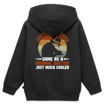Magenchirurg Chirurg Magenbypass - Kinder Premium Organic Zip Hoodie - Schwarz - Hinten - AI Model Kid Male (0cm)