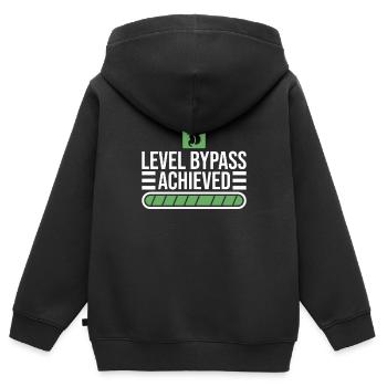 Magenverkleinerung Bypass-Betrieb - Kinder Premium Organic Zip Hoodie - Schwarz - Hinten - AI Model Kid Male (0cm)
