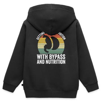 Adipositaschirurgie Gewichtsverlustchirurgie - Kinder Premium Organic Zip Hoodie - Schwarz - Hinten - AI Model Kid Male (0cm)