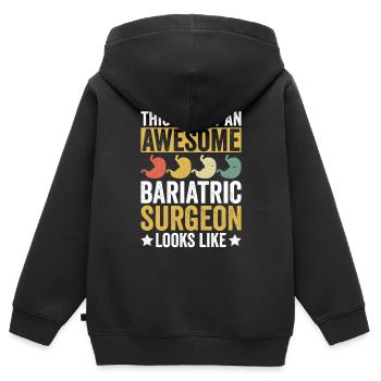 Magenchirurg Chirurg - Kinder Premium Organic Zip Hoodie - Schwarz - Hinten - AI Model Kid Male (0cm)