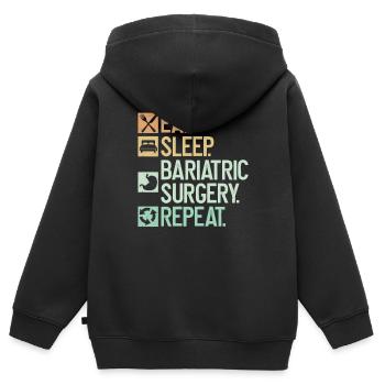 Magenchirurg - Kinder Premium Organic Zip Hoodie - Schwarz - Hinten - AI Model Kid Male (0cm)