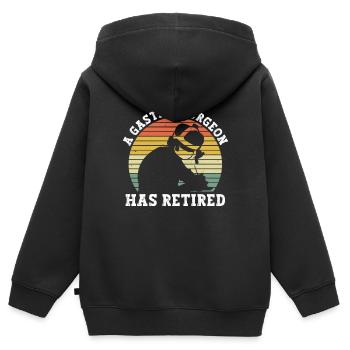 Magenchirurg Im Ruhestand Und Bariatrische - Kinder Premium Organic Zip Hoodie - Schwarz - Hinten - AI Model Kid Male (0cm)