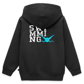 Nager - Sweat Premium à capuche zippé enfant bio - noir - Dos - AI Model Kid Male (0cm)