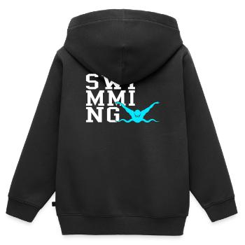 Nager - Sweat Premium à capuche zippé enfant bio - noir - Dos - AI Model Kid Male (0cm)