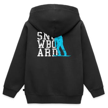 Snowboarding - Kinder Premium Organic Zip Hoodie - Schwarz - Hinten - AI Model Kid Male (0cm)