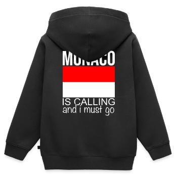 Citation Monaco - Sweat Premium à capuche zippé enfant bio - noir - Dos - AI Model Kid Male (0cm)