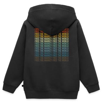 Freiheit des Marktes Freiheit der Welt Bitcoin - Kinder Premium Organic Zip Hoodie - Schwarz - Hinten - AI Model Kid Male (0cm)