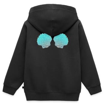 Sirène Sirène Conque Bra Bikini Costume - Sweat Premium à capuche zippé enfant bio - noir - Dos - AI Model Kid Male (0cm)