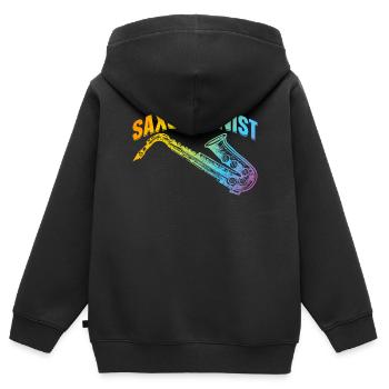 Saxophonist Saxophone Player - Saxophonist - Kinder Premium Organic Zip Hoodie - Schwarz - Hinten - AI Model Kid Male (0cm)