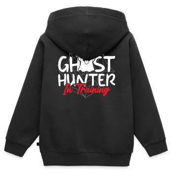 Chasseurs de fantômes, fantômes, fantômes, chasse aux fantômes - Sweat Premium à capuche zippé enfant bio - noir - Dos - AI Model Kid Male (0cm)