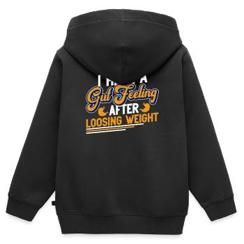 Gewichtsverlustchirurgie Magenbypass Abnehmen - Kinder Premium Organic Zip Hoodie - Schwarz - Hinten - AI Model Kid Male (0cm)