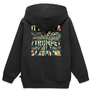 Saxophonist - It Is Not A Trumpet But A Saxophone - Kinder Premium Organic Zip Hoodie - Schwarz - Hinten - AI Model Kid Male (0cm)