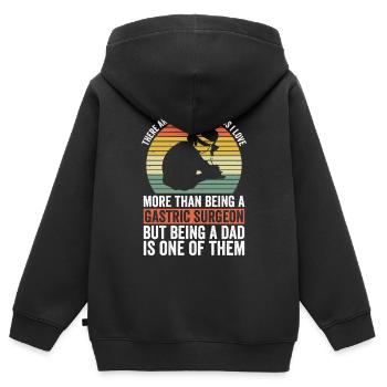 Magenchirurg Vater Und Adipositaschirurgie - Kinder Premium Organic Zip Hoodie - Schwarz - Hinten - AI Model Kid Male (0cm)