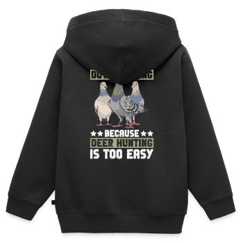 Taubenjagd Jäger - Kinder Premium Organic Zip Hoodie - Schwarz - Hinten - AI Model Kid Male (0cm)