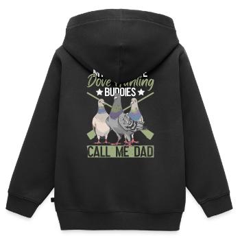 Taubenjäger Papa Jäger Vogeljagd - Kinder Premium Organic Zip Hoodie - Schwarz - Hinten - AI Model Kid Male (0cm)