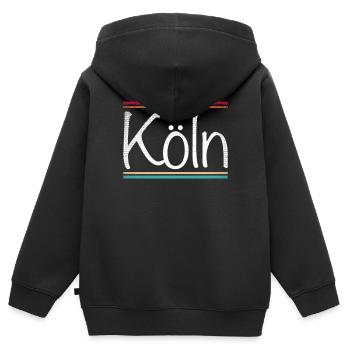 Cologne - Sweat Premium à capuche zippé enfant bio - noir - Dos - AI Model Kid Male (0cm)