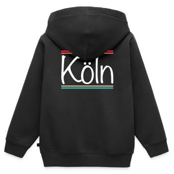 Cologne - Sweat Premium à capuche zippé enfant bio - noir - Dos - AI Model Kid Male (0cm)