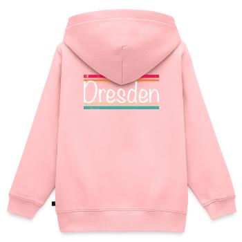 Dresde - Sweat Premium à capuche zippé enfant bio - rose - Dos - AI Model Kid Female (0cm)
