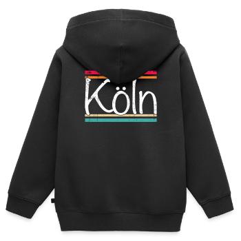 Cologne - Sweat Premium à capuche zippé enfant bio - noir - Dos - AI Model Kid Male (0cm)