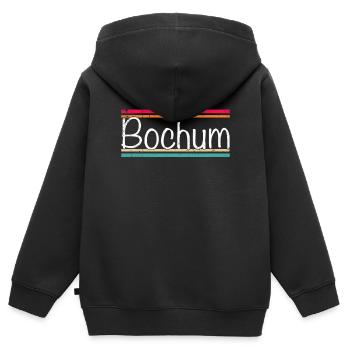 Bochum - Kinder Premium Organic Zip Hoodie - Schwarz - Hinten - AI Model Kid Male (0cm)