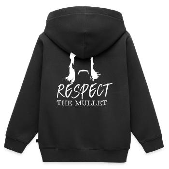 Vokuhila, Vokuhila-Frisur, Frisur, - Kinder Premium Organic Zip Hoodie - Schwarz - Hinten - AI Model Kid Male (0cm)