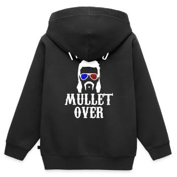 Vokuhila, Vokuhila-Frisur, Frisur, - Kinder Premium Organic Zip Hoodie - Schwarz - Hinten - AI Model Kid Male (0cm)