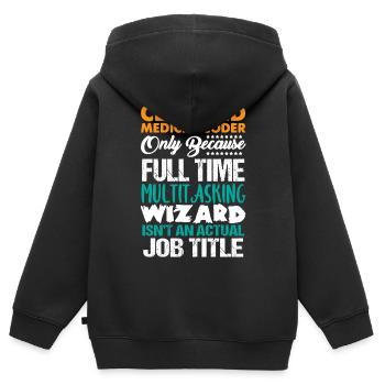 Codeur médical, programmeur - Sweat Premium à capuche zippé enfant bio - noir - Dos - AI Model Kid Male (0cm)
