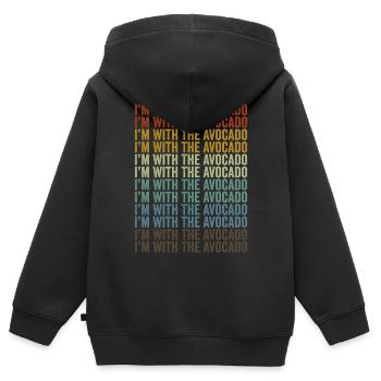 Ich gehöre zur Avocado Avocado - Kinder Premium Organic Zip Hoodie - Schwarz - Hinten - AI Model Kid Male (0cm)