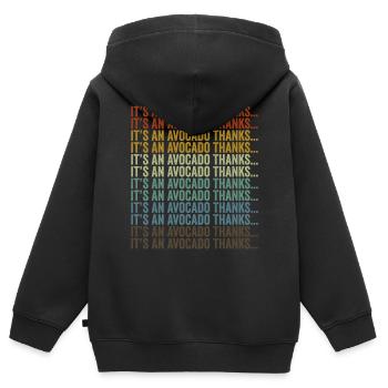 Es ist eine Avocado Danke... Avocado - Kinder Premium Organic Zip Hoodie - Schwarz - Hinten - AI Model Kid Male (0cm)