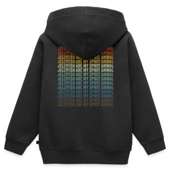 Quallen sind mein Seelentier Qualle - Kinder Premium Organic Zip Hoodie - Schwarz - Hinten - AI Model Kid Male (0cm)