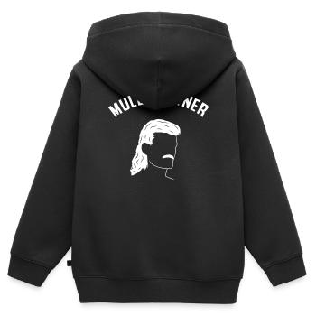 propriétaire de mulet, mulet - Sweat Premium à capuche zippé enfant bio - noir - Dos - AI Model Kid Male (0cm)