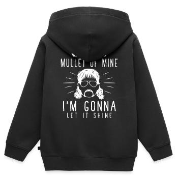 propriétaire de mulet, mulet - Sweat Premium à capuche zippé enfant bio - noir - Dos - AI Model Kid Male (0cm)