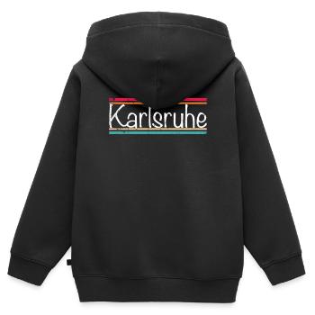 Karlsruhe - Kinder Premium Organic Zip Hoodie - Schwarz - Hinten - AI Model Kid Male (0cm)