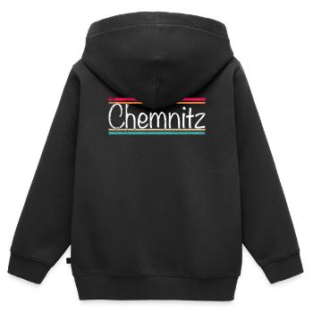 Chemnitz - Sweat Premium à capuche zippé enfant bio - noir - Dos - AI Model Kid Male (0cm)