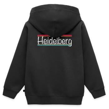 Heidelberg - Kinder Premium Organic Zip Hoodie - Schwarz - Hinten - AI Model Kid Male (0cm)