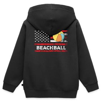 Beachball American Sports Flag Beach Ball Spiel - Kinder Premium Organic Zip Hoodie - Schwarz - Hinten - AI Model Kid Male (0cm)