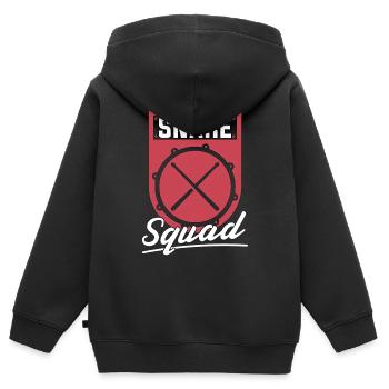 Caisse claire Caisse claire Snare Squad Instrument Drumming Batteur - Sweat Premium à capuche zippé enfant bio - noir - Dos - AI Model Kid Male (0cm)
