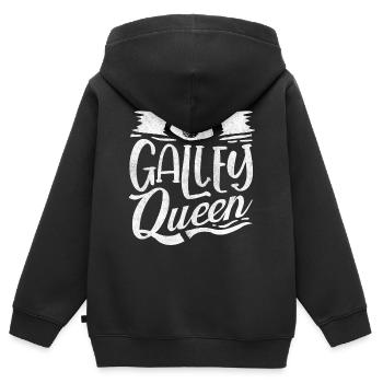 Agents de bord, pour les agents de bord, agents de bord - Sweat Premium à capuche zippé enfant bio - noir - Dos - AI Model Kid Male (0cm)