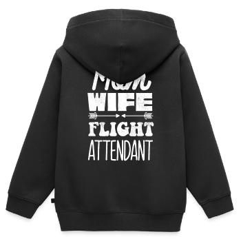 Agents de bord, pour les agents de bord, agents de bord - Sweat Premium à capuche zippé enfant bio - noir - Dos - AI Model Kid Male (0cm)