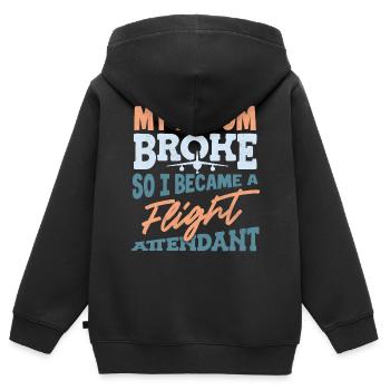 Agents de bord, pour les agents de bord, agents de bord - Sweat Premium à capuche zippé enfant bio - noir - Dos - AI Model Kid Male (0cm)