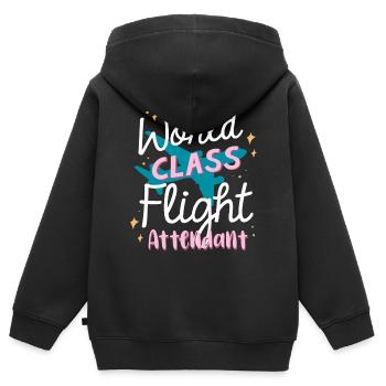 Agents de bord, pour les agents de bord, agents de bord - Sweat Premium à capuche zippé enfant bio - noir - Dos - AI Model Kid Male (0cm)