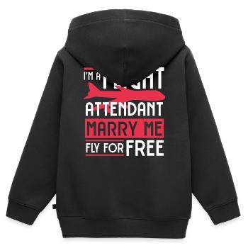 Agents de bord, pour les agents de bord, agents de bord - Sweat Premium à capuche zippé enfant bio - noir - Dos - AI Model Kid Male (0cm)