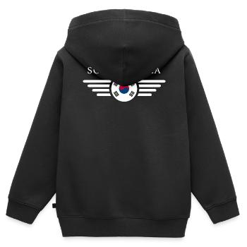 Corée du Sud - Sweat Premium à capuche zippé enfant bio - noir - Dos - AI Model Kid Male (0cm)