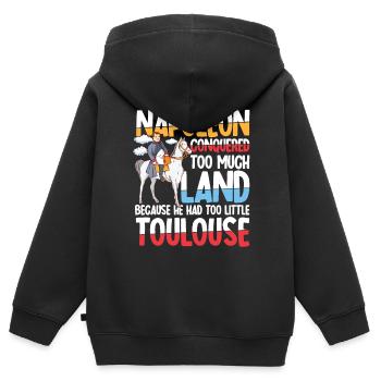 Napoleon Conquered Too Much Land Toulouse - Kinder Premium Organic Zip Hoodie - Schwarz - Hinten - AI Model Kid Male (0cm)