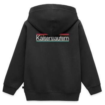 Kaiserslautern - Kinder Premium Organic Zip Hoodie - Schwarz - Hinten - AI Model Kid Male (0cm)