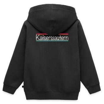 Kaiserslautern - Kinder Premium Organic Zip Hoodie - Schwarz - Hinten - AI Model Kid Male (0cm)