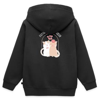 Future Grande Sœur Naissance Nouveau-né Grossesse - Sweat Premium à capuche zippé enfant bio - noir - Dos - AI Model Kid Male (0cm)